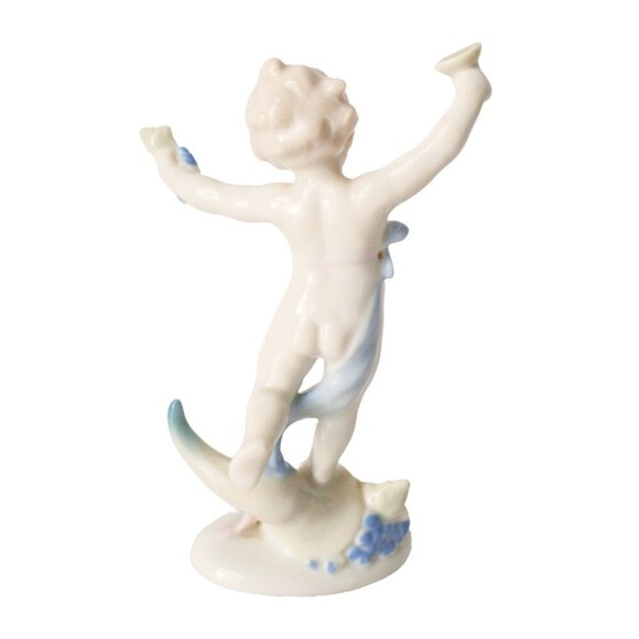 2 Cherub Kunst Porzellan Ilmenau GDR Porcelain Figurines Germany Vintage - Picture 7 of 9